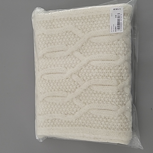 Ted Baker London Homerton Cable Knit Wool Blend Scarf Wrap Ivory O/S $139 - Picture 7 of 7